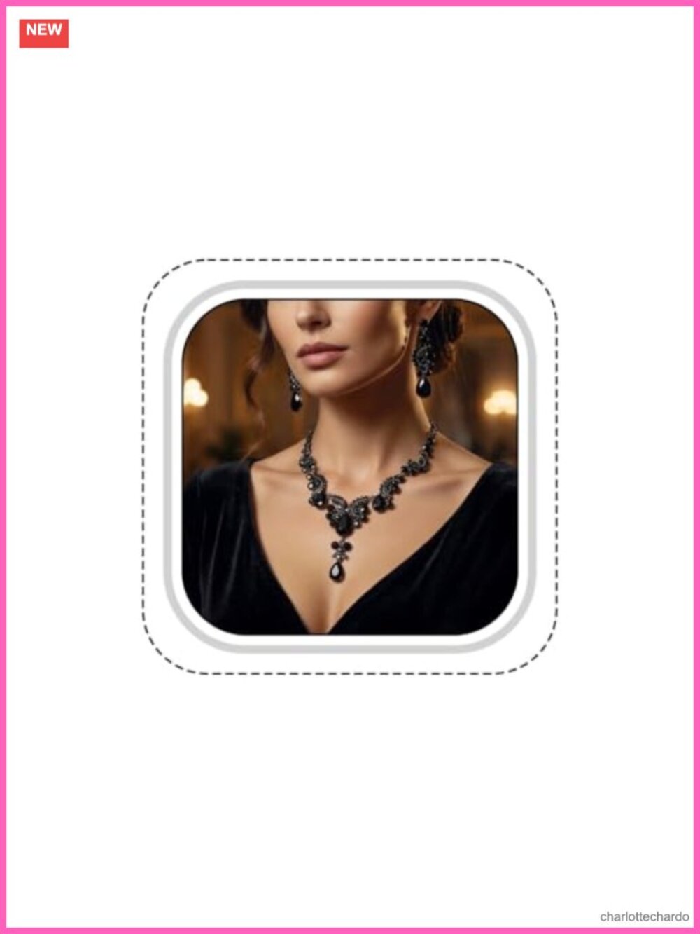 Crystal Necklace Earrings Set Clavicle Formal Prom Jewelry Gift